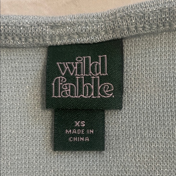 ✨ 3 for $20 Bundle Deal ✨ Wild Fable Shimmering Blue Silver Ruched Blouse - Picture 2 of 5